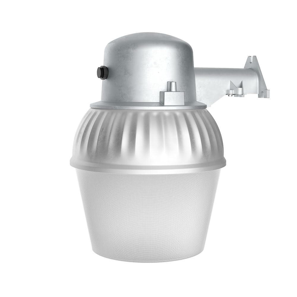 Lithonia Lighting LED Outdoor Flood Light Fixture, Exterior Dusk to Dawn Security Light with Photocell Sensor, Pole or Wall Mount, 3500 Lumens, 5000K Daylight, Gray (OALS10)