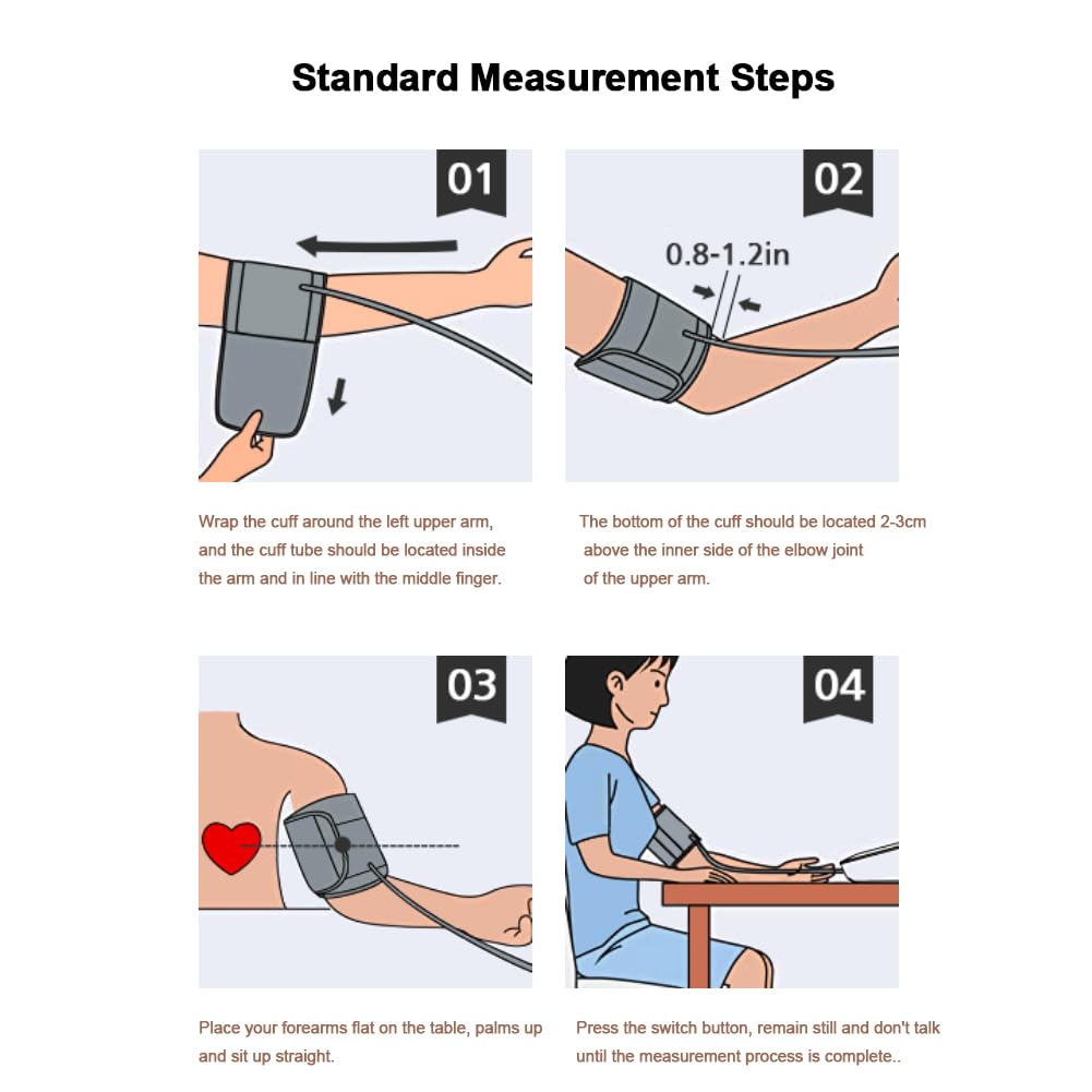 Blood Pressure Monitors, Bp Monitor - Blood Pressure Machine Large Cuff Blood Pressure Monitor Upper Arm Cuff 8.7''-17.3'', Large Screen, 2 Users Total 198 Memories