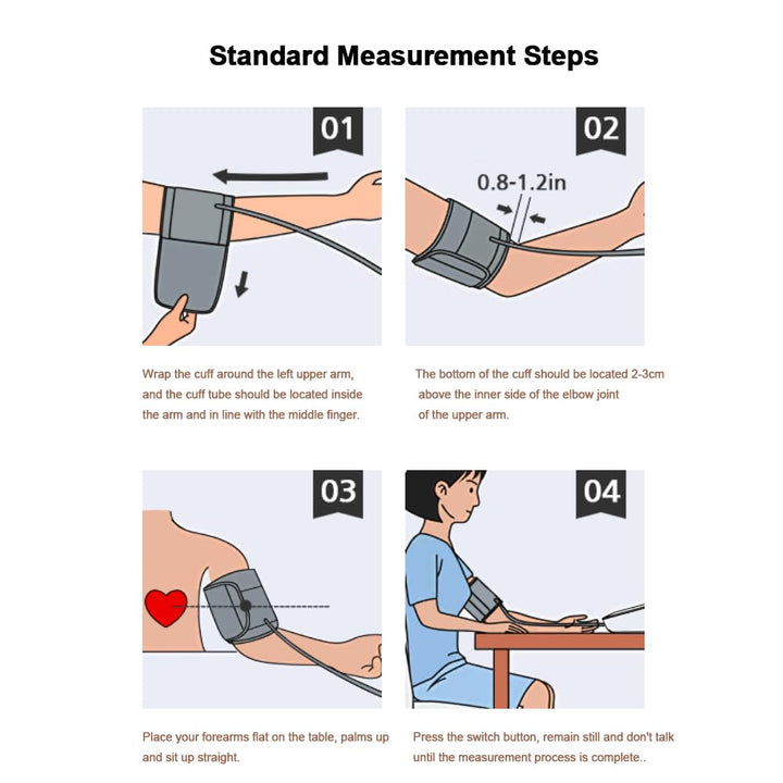 Blood Pressure Monitors, Bp Monitor - Blood Pressure Machine Large Cuff Blood Pressure Monitor Upper Arm Cuff 8.7''-17.3'', Large Screen, 2 Users Total 198 Memories