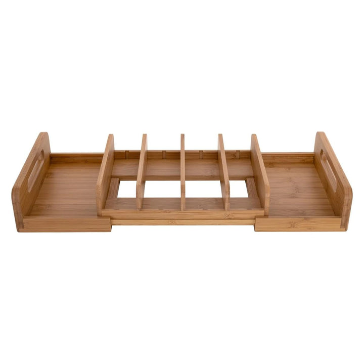 Seville Classics Expandable Cabinet Organizer, Brown Bamboo, 12.83" x 22.5" x 3.23" H Retail $19.99