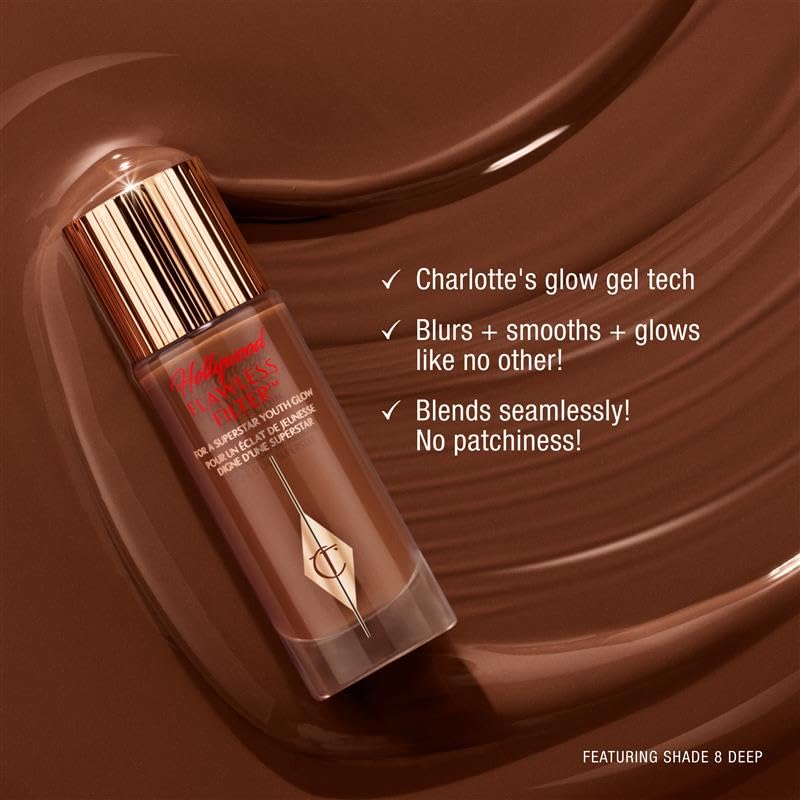 Charlotte Tilbury Hollywood FlawlessÃ‚Â Filter - Multi-Use Makeup Primer, Complexion Booster & Illuminating Liquid Highlighter with Sheer Coverage - Smooths & Blurs Skin - 4.5 Medium
