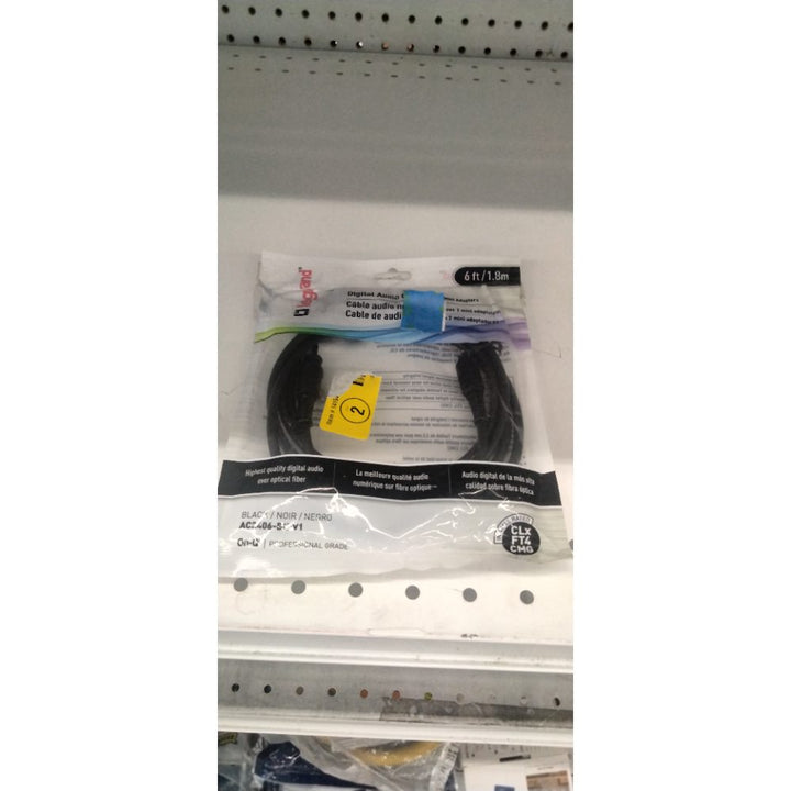 Legrand - 6 Ft. Black Digital Audio Cable with 2 Mini Adapters AC2406-BK-V1 -NEW