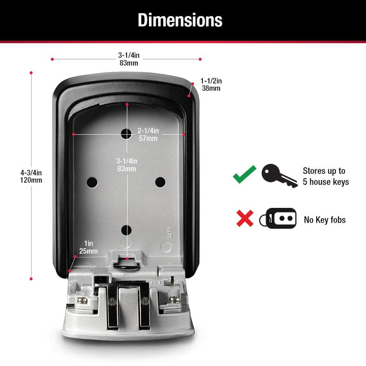 Master Lock Set Your Own combination Wall Mount Lock Box, 5 Key capacity, Black 5401EC Retail $39.99