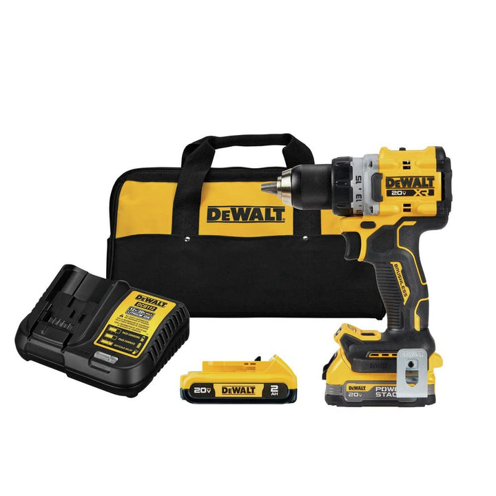 DEWALT 20V MAX XR Compact Cordless Drill and Impact Driver with Powerstack Batteries (DCD800D1E1)