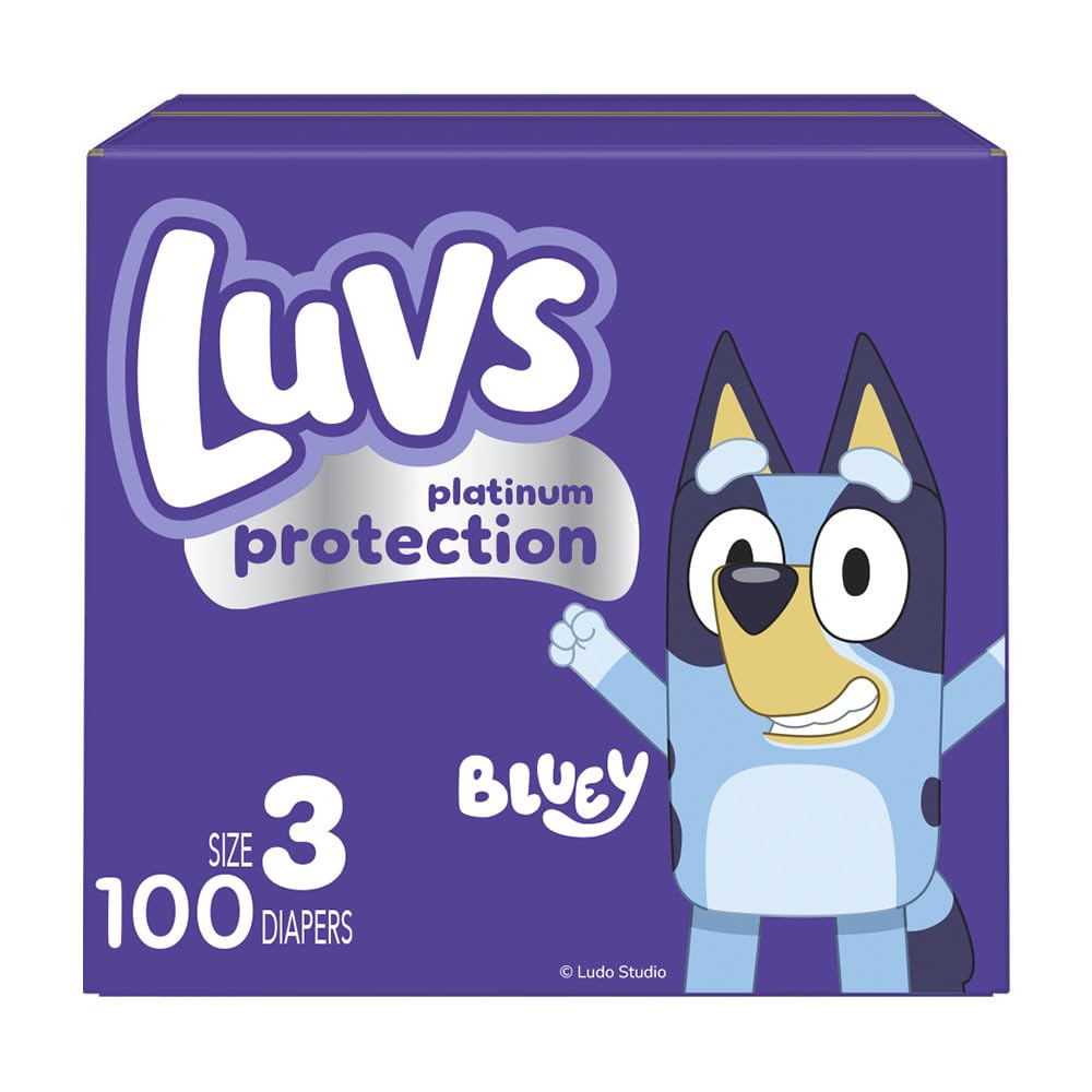 Luvs Diapers - Size 3, 100 Count, Bluey Platinum Protection Baby Diaper