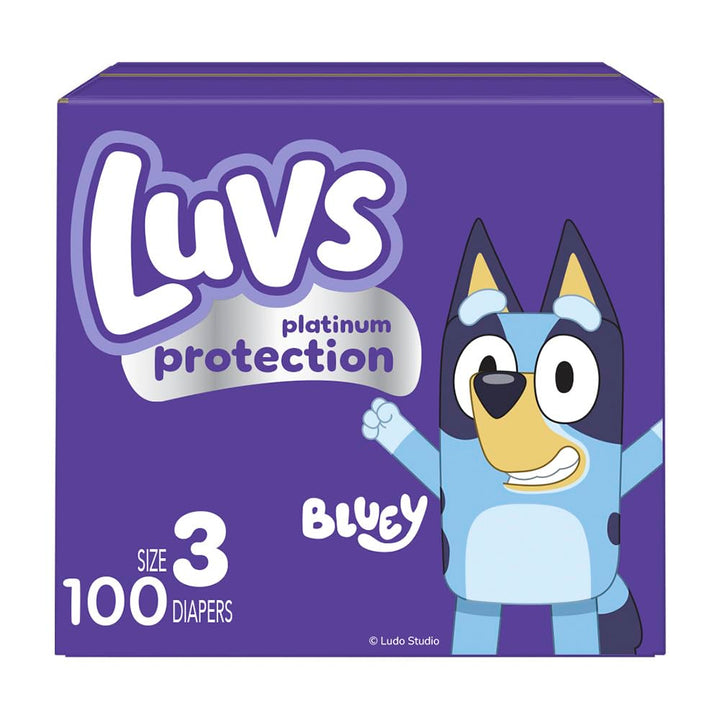 Luvs Diapers - Size 3, 100 Count, Bluey Platinum Protection Baby Diaper