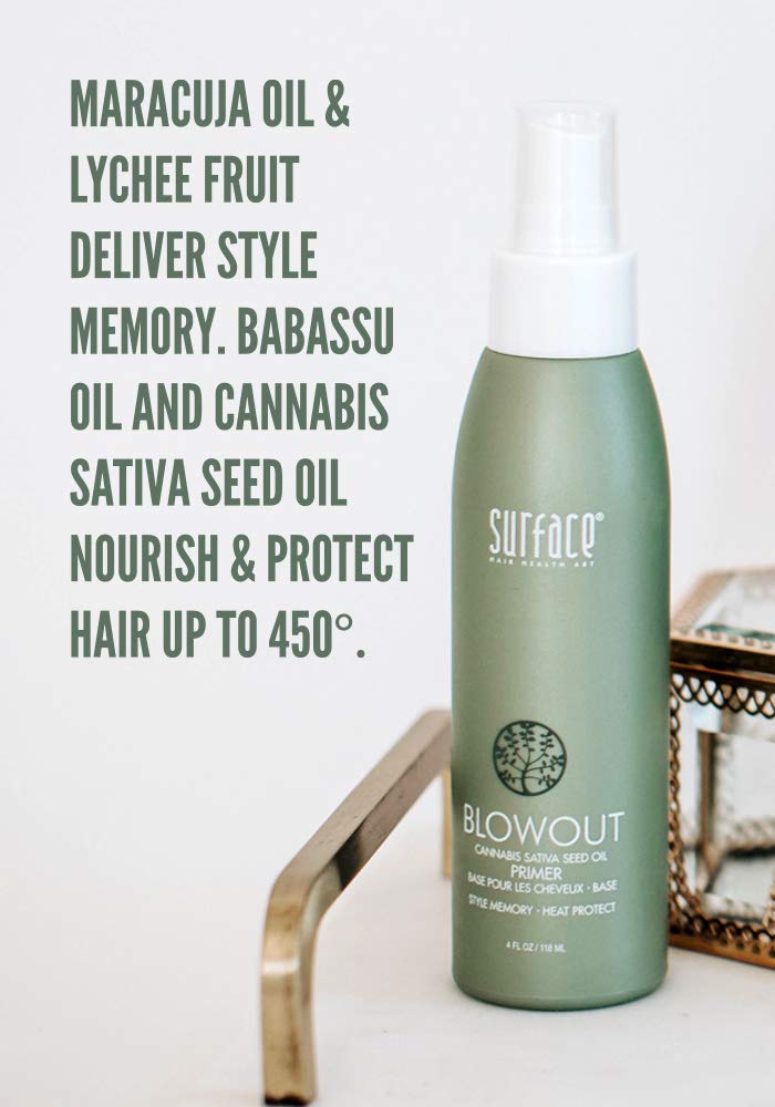 SURFACE Hair Blowout Primer Hair Spray for Men and Women, 4 oz - Lightweight, Nourishing Thermal Spray with Babassu Oil - Fast-Drying Blow Dry Spray for Long-Lasting Style