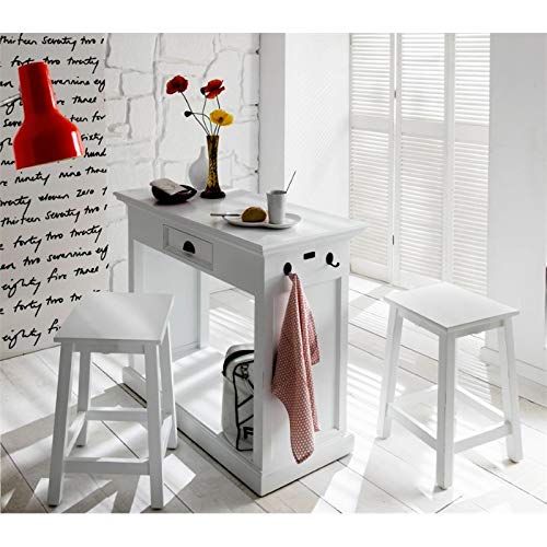 NovaSolo Halifax Pure White Mahogany Wood 19.5-Inch Stool Retail $119.00