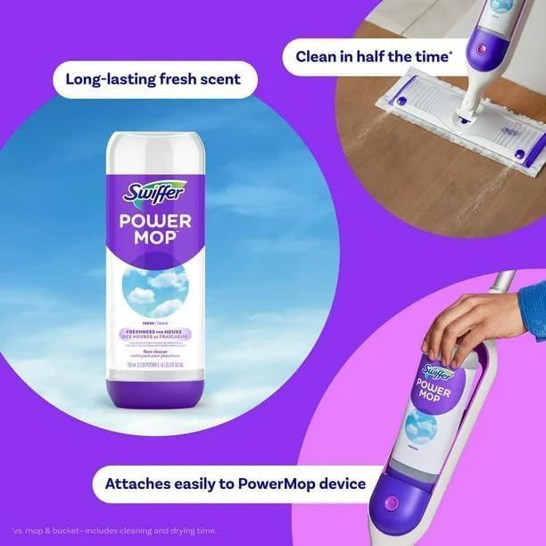 Swiffer 750ML Power Mop Cleaning Solution Fresh Scent