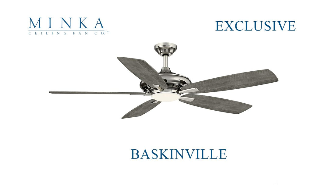 Baskinville 52-Inch Integrated LED Ceiling Fan with Light and Remote - Pewter with 5 Coastal Driftwood Blades by Minka Ceiling Fan Co. Retail $130.00