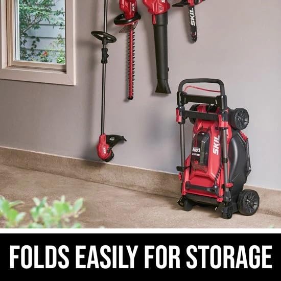 SKIL PWR CORE 20 Brushless 18" Lawn Mower Kit Including Two 4.0 Ah Batteries and Dual Port Charger-PM4912B-20 Retail $299.99