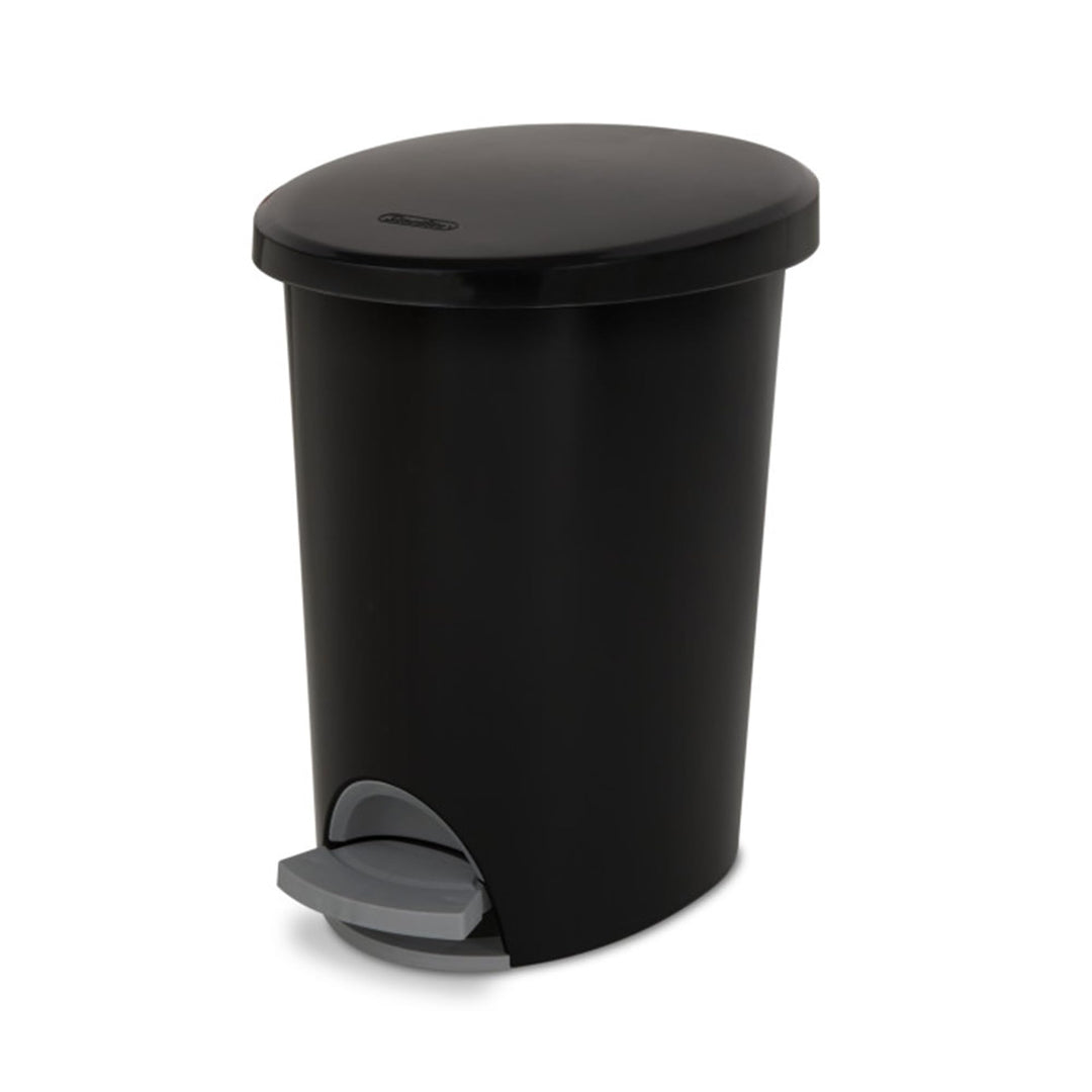 Sterilite 2.6 Gallon Ultra StepOn Wastebasket w/ Lid, Small Plastic Trash Can for the Bathroom, Bedroom, or Dorm, Pedal and Liner, Black, 2-Pack