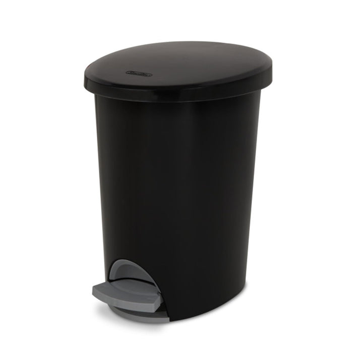 Sterilite 2.6 Gallon Ultra StepOn Wastebasket w/ Lid, Small Plastic Trash Can for the Bathroom, Bedroom, or Dorm, Pedal and Liner, Black, 2-Pack