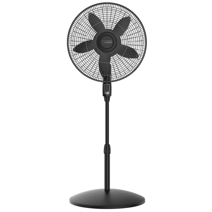Lasko 18" Oscillating 4-Speed Large Room Pedestal Fan with Remote Control Adjustable Height Durable Metal Grill Great for Office, School and Home S18605, Black Retail $47.94