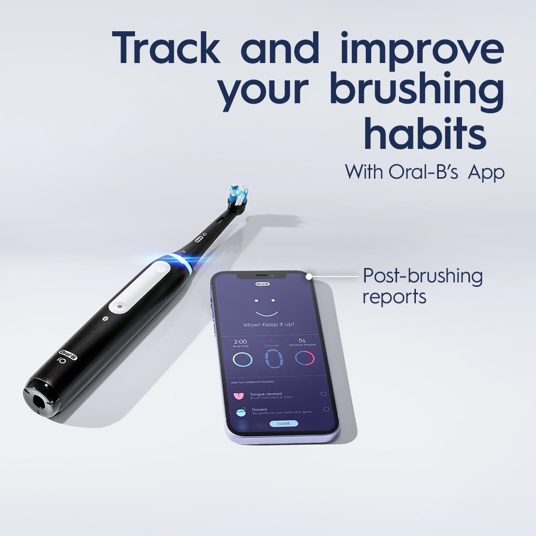 Oral-B iO Series 4 Electric Toothbrush with (1) Brush Head, Rechargeable, ICY Blue