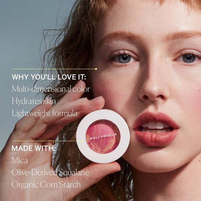 Well People Superpowder Blush Powder, Hydrating Powder Blush For Adding A Pop Of Cheek Color, Lightweight Formula, Vegan & Cruelty-free, Hazelnut Harvest