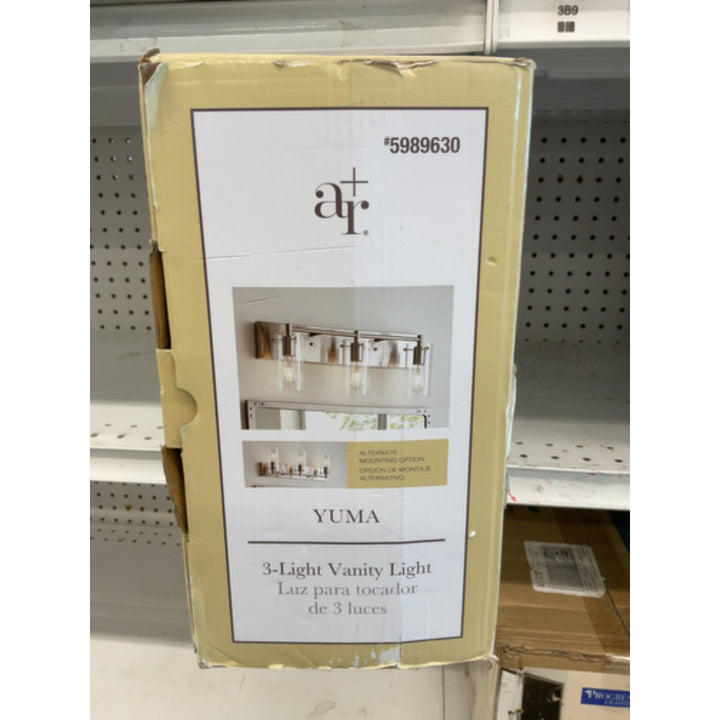 Allen + Roth Yuma 24-Inches 3 -Light Brushed Nickel Vintage Vanity Light Bar