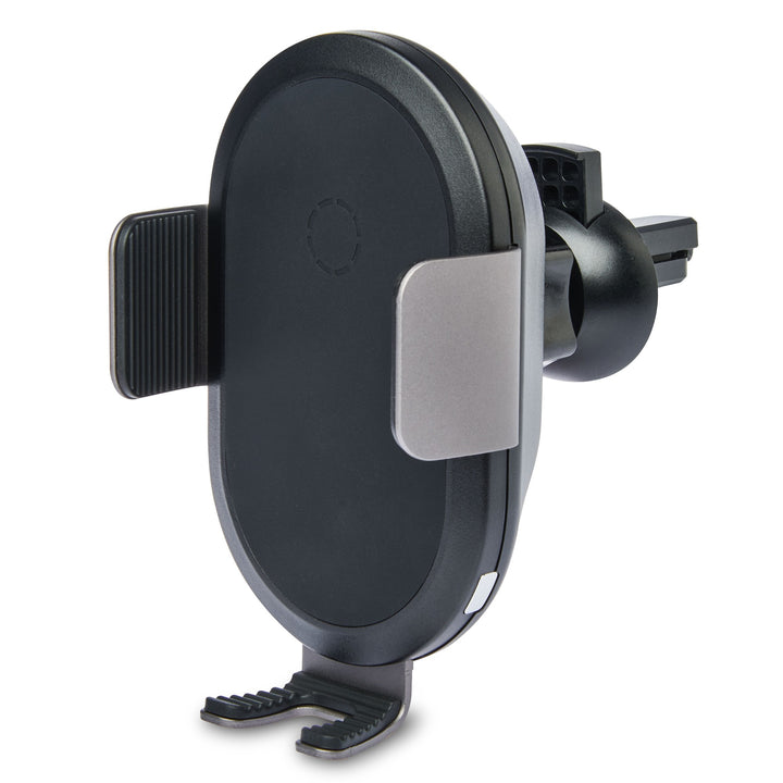 Onn. 10W Wireless Car Vent Mount  Auto-Clamping Air Vent Car Phone Mount Compatible with iPhone 13/12/11/XS/X/8 Series  Samsung Galaxy Series  Etc