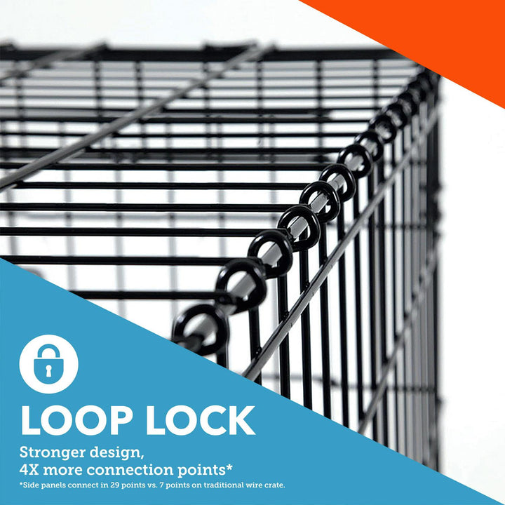 Vibrant Life Wire Dog Crate  Double-Door  Divider and Leak-Proof Tray  Metal  Foldable  Durable  Black  42 Retail $57.99