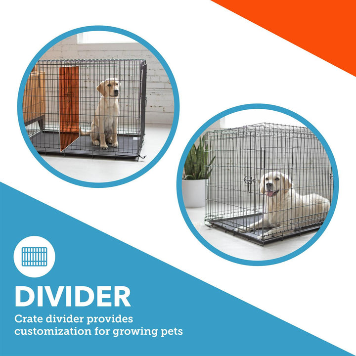 Vibrant Life Wire Dog Crate  Double-Door  Divider and Leak-Proof Tray  Metal  Foldable  Durable  Black  42 Retail $57.99