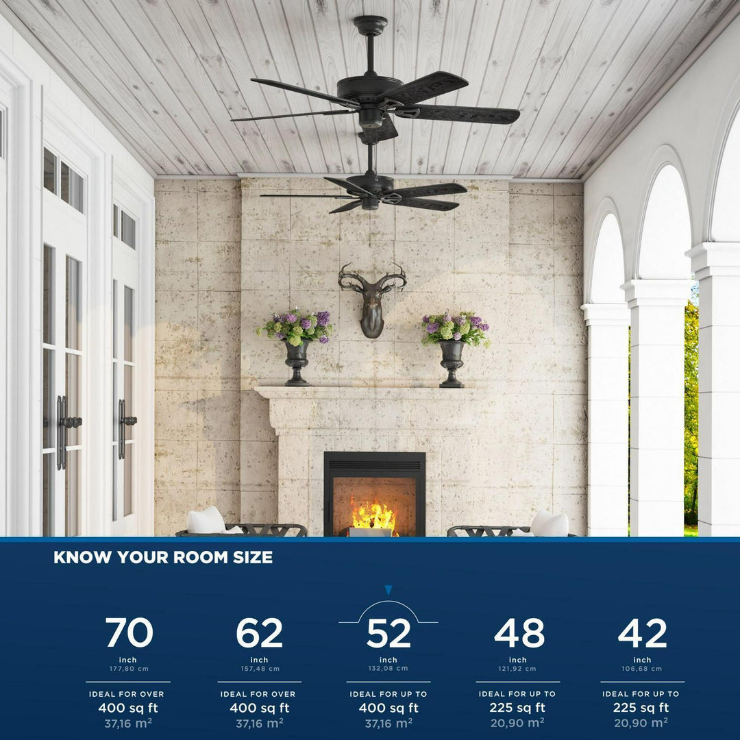 Ceiling Fan Indoor Outdoor Calera Transitional Home 52-in Bronze (5-Blade) Retail $119.98
