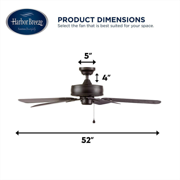 Ceiling Fan Indoor Outdoor Calera Transitional Home 52-in Bronze (5-Blade) Retail $119.98