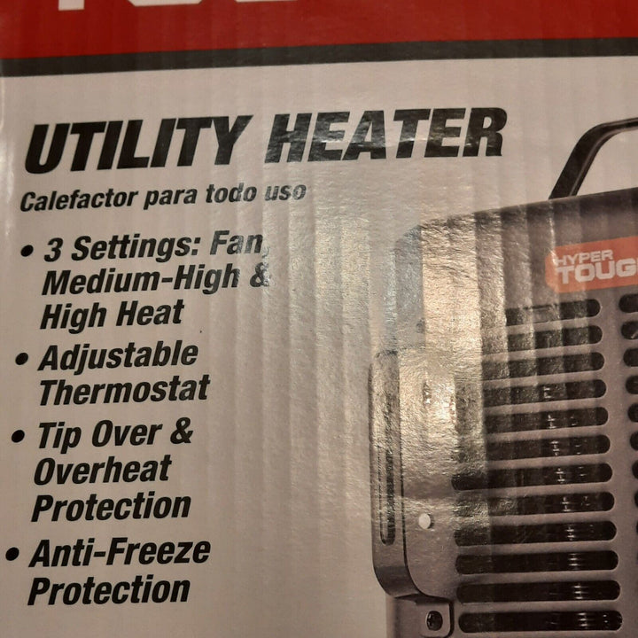 Hyper Tough 1500W Electric Utility Fan- Forced Space Heater  Indoor  Black  DQ2211 Retail $26.32