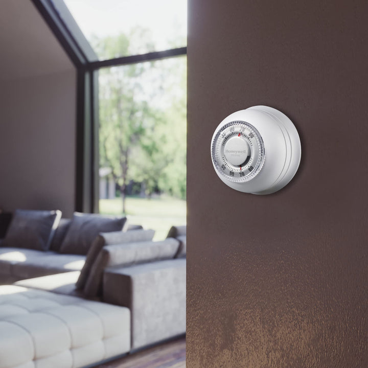 Honeywell Home CT87K1004 The Round Heat Only Manual Thermostat,Large,White,Large