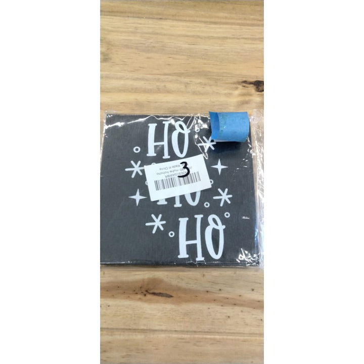 Funny Christmas Wooden Box Sign Plaque Ho Ho Ho Snowflake Black Wood Box Sign Rustic Art Home Shelf Desk Decor 5 x 5 x 1 Inches