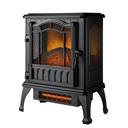 Mainstays New 2-Setting 3D Electric Stove Heater with Life-like Flame  Black