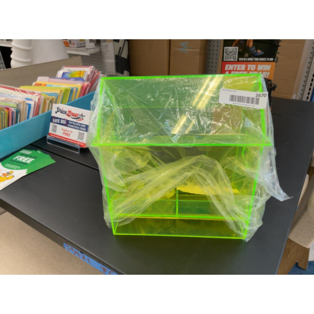 Unknown Brand - Acrylic Raffle Box - Neon Yellow-Green