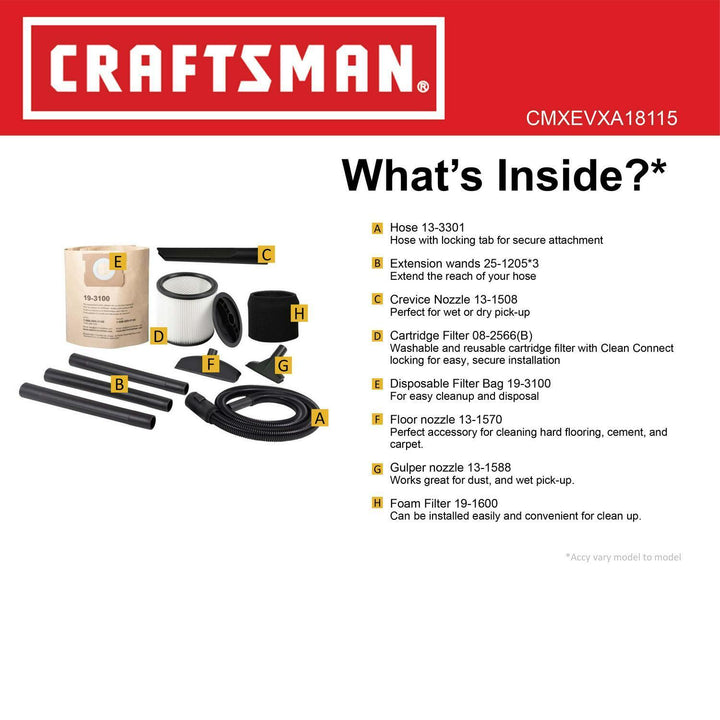 CRAFTSMAN 5-Gallon Corded Portable Wet/Dry Shop Vacuum (Corded) Retail $59.99