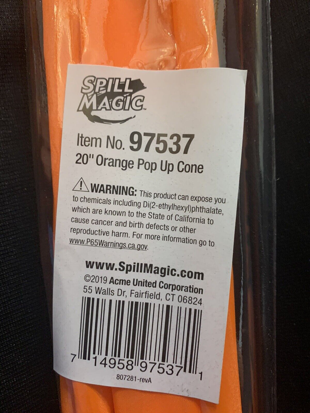 Lot of (5) New Orange Is Spill Magic Pop up Safety Cone 20"