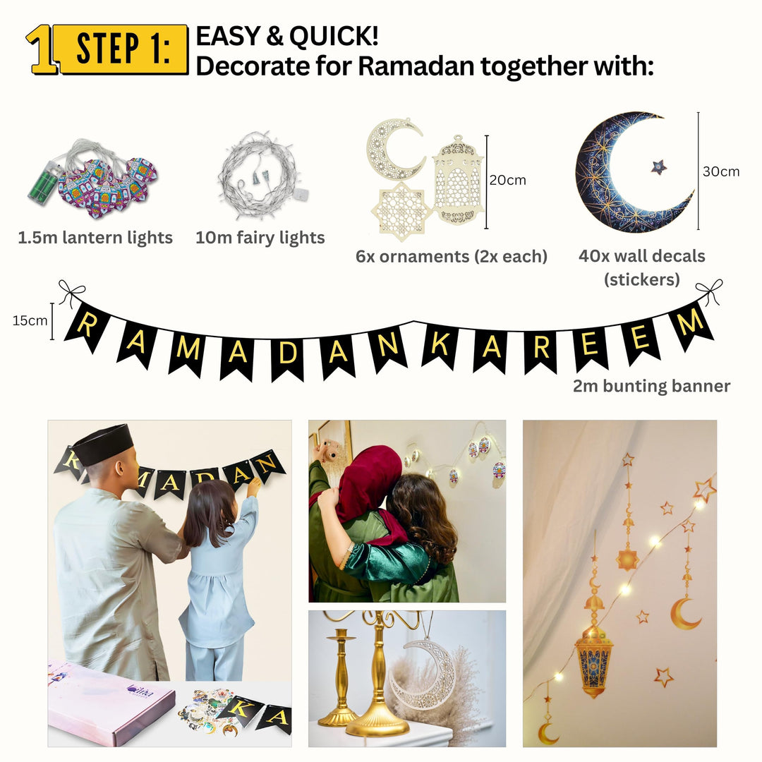 Eid Decorations JUMBO Set + Ramadan Decor and Activities, Eid Gifts for Kids, Teens and Families, Stickers, Lights, Balloons & More! ???? ??? ?????? Retail $49.00