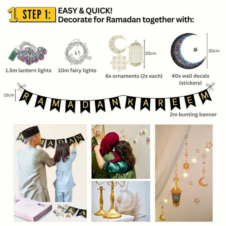 Eid Decorations JUMBO Set + Ramadan Decor and Activities, Eid Gifts for Kids, Teens and Families, Stickers, Lights, Balloons & More! ???? ??? ?????? Retail $49.00