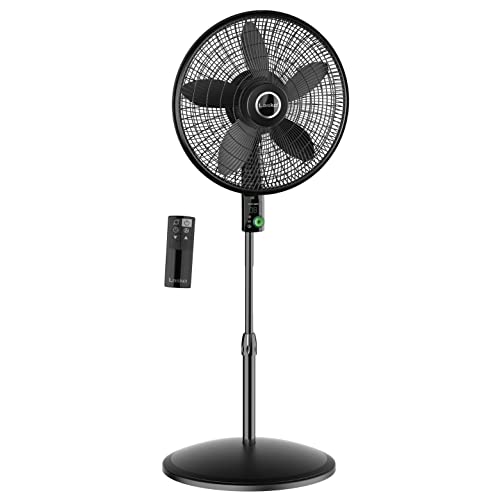 Lasko WhisperForce 18  12 Speed Oscillating DC Motor Pedestal Fan  Black  S18708 Retail $89.99