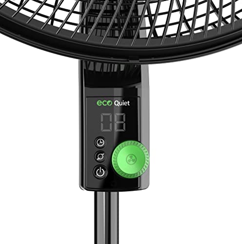 Lasko WhisperForce 18  12 Speed Oscillating DC Motor Pedestal Fan  Black  S18708 Retail $89.99