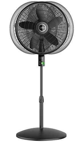 Lasko WhisperForce 18  12 Speed Oscillating DC Motor Pedestal Fan  Black  S18708 Retail $89.99
