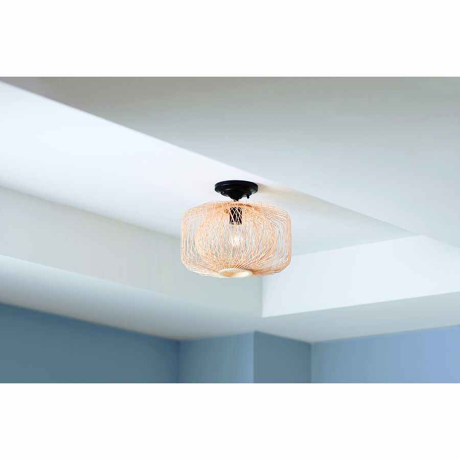 Plafonnier Harlowe Par Allen + Roth 13 Po Naturel Traditionnel Ampoule Incandescente, 1/pqt KHM4291A - Rona Retail $91.94