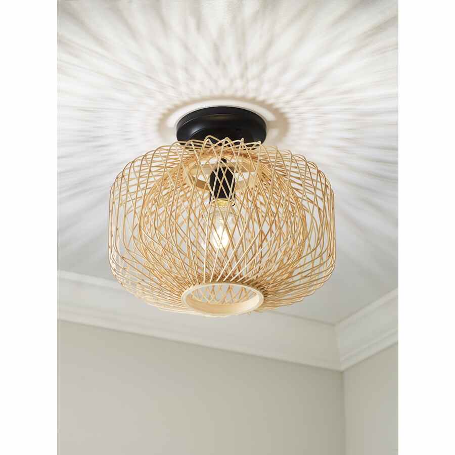 Plafonnier Harlowe Par Allen + Roth 13 Po Naturel Traditionnel Ampoule Incandescente, 1/pqt KHM4291A - Rona Retail $91.94