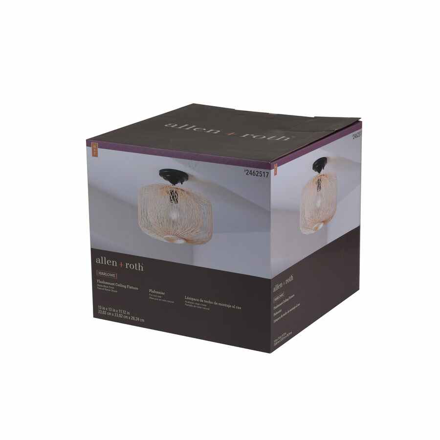 Plafonnier Harlowe Par Allen + Roth 13 Po Naturel Traditionnel Ampoule Incandescente, 1/pqt KHM4291A - Rona Retail $91.94
