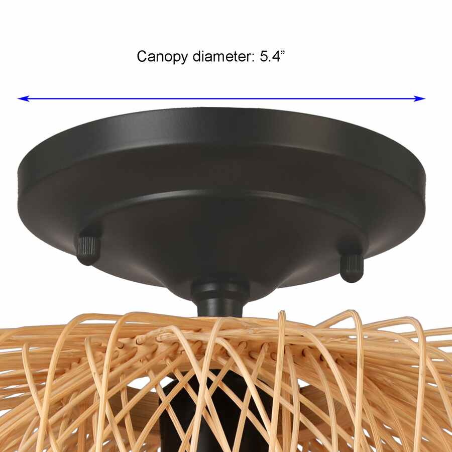Plafonnier Harlowe Par Allen + Roth 13 Po Naturel Traditionnel Ampoule Incandescente, 1/pqt KHM4291A - Rona Retail $91.94