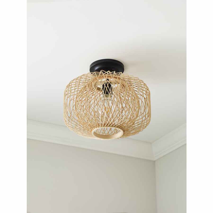 Plafonnier Harlowe Par Allen + Roth 13 Po Naturel Traditionnel Ampoule Incandescente, 1/pqt KHM4291A - Rona Retail $91.94