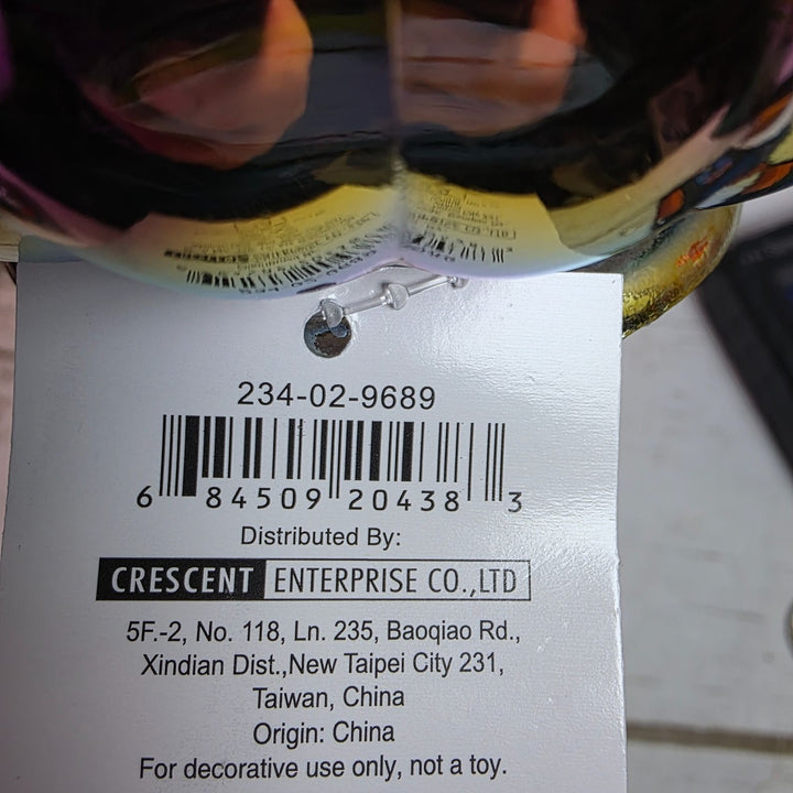 Set of 6 Dark Iridescent Glass Pumpkins & Gourds 5" Tall Decorative Accents