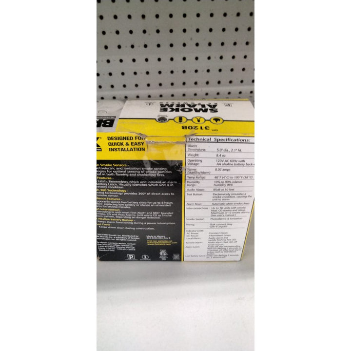First Alert BRK 3120B Hardwired Smoke Detector with Photoelectric and Ionization with Battery Backup