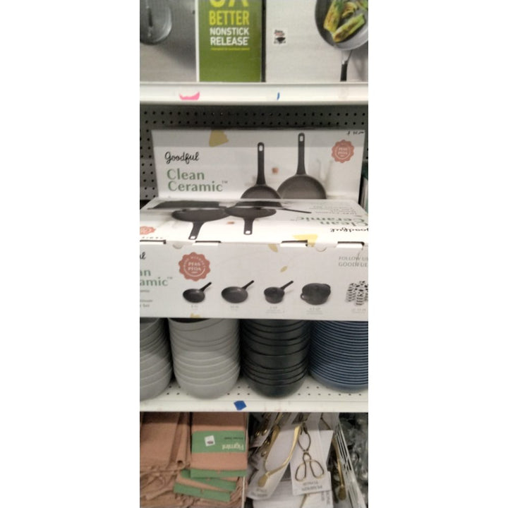Goodful 10pc Cast Aluminum, Ceramic Cookware Set Charcoal