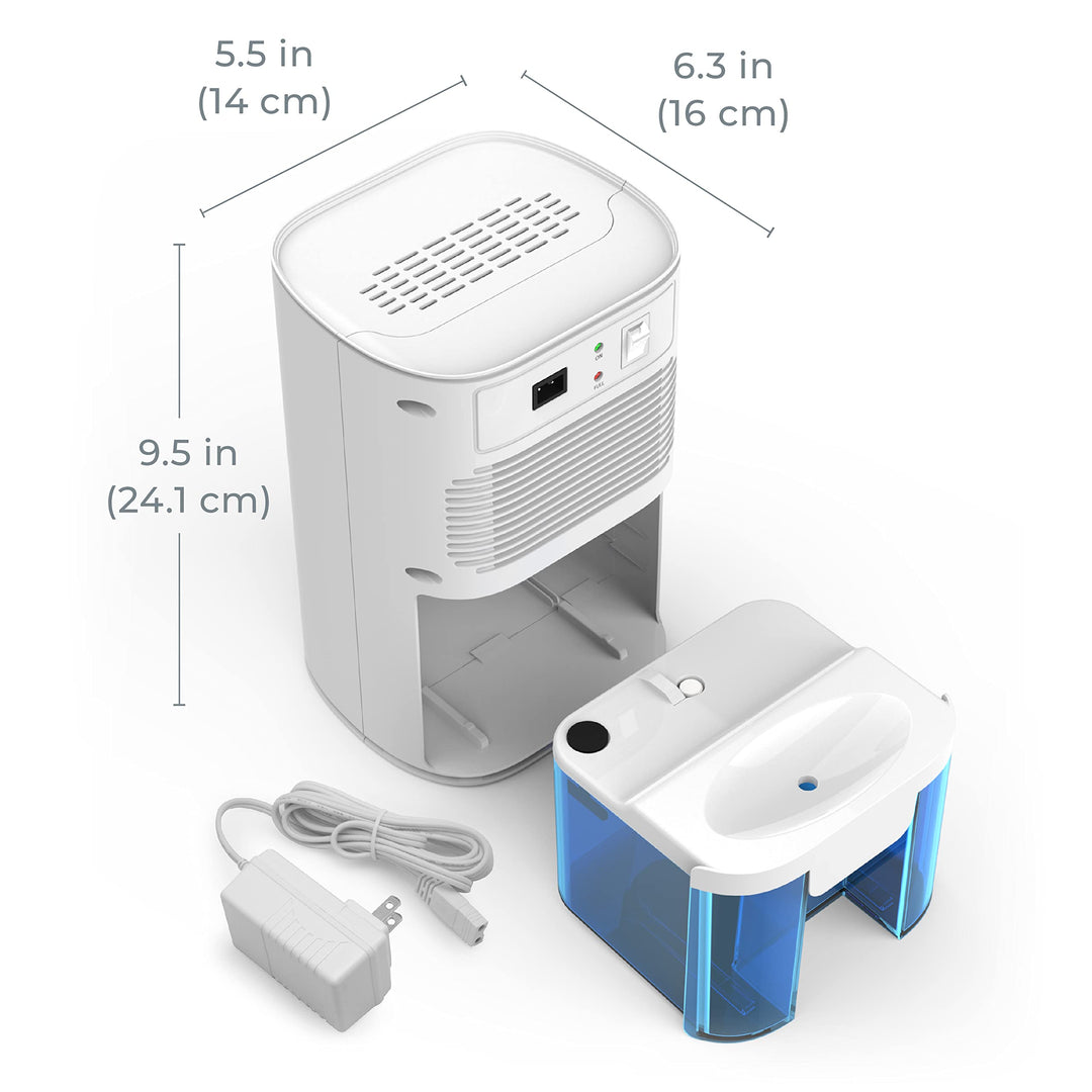 Pure Enrichment PureDry Mini Dehumidifier - 27oz Compact Water Tank Eliminates 300ml/day of Excess Moisture from Closets, Bathrooms, Boats, Kitchens, and Other Small Rooms and Living Spaces
