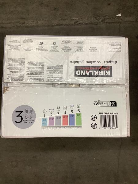 Kirkland Signature Diapers, Size 3 (16-28 Pounds), 222 Count Retail $69.99