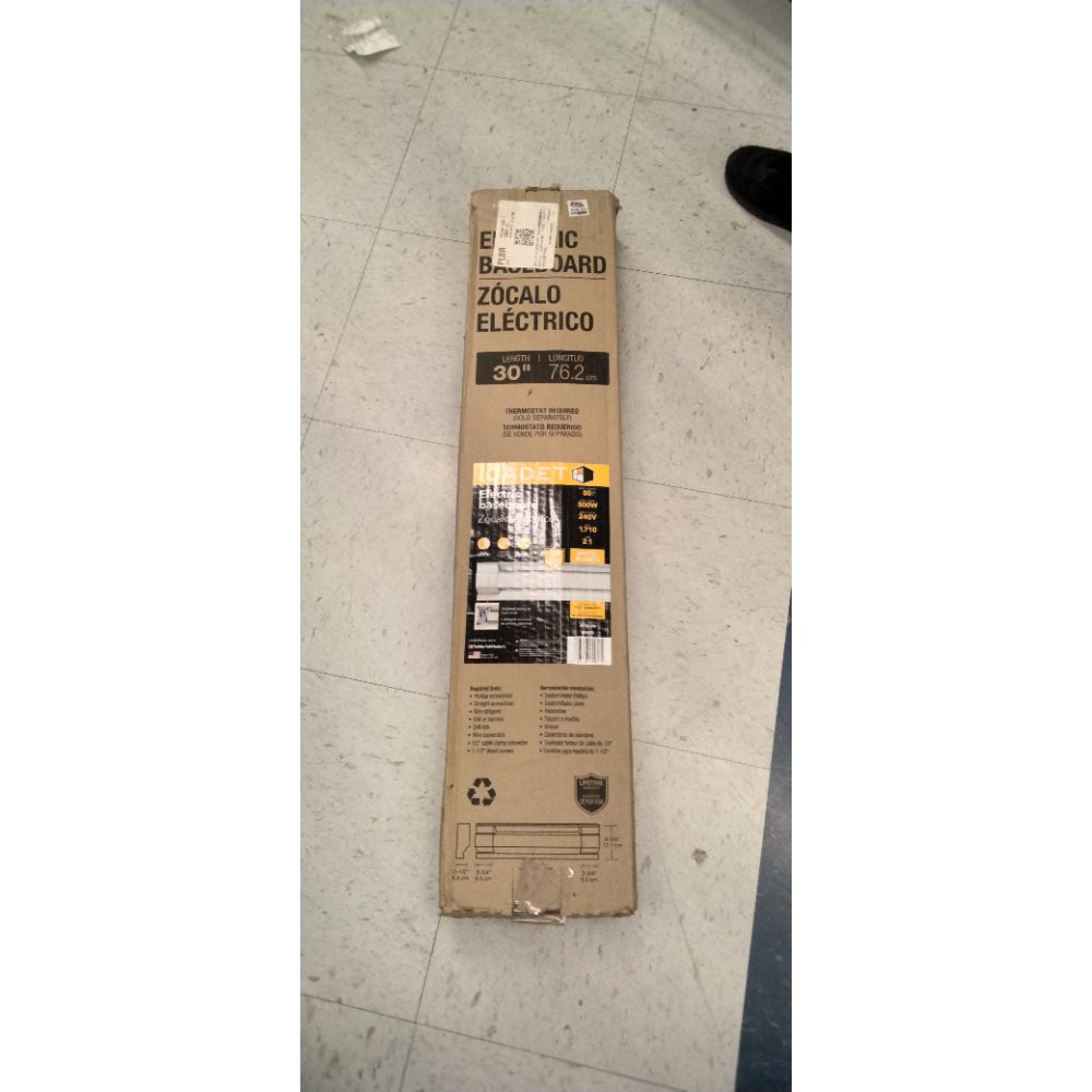 Cadet F Series 30" Electric Baseboard Heater (Model: 2F500W, Part: 09950 ), 1710/1280 BTU, 240/208 Volt, 500/375 Watt, White