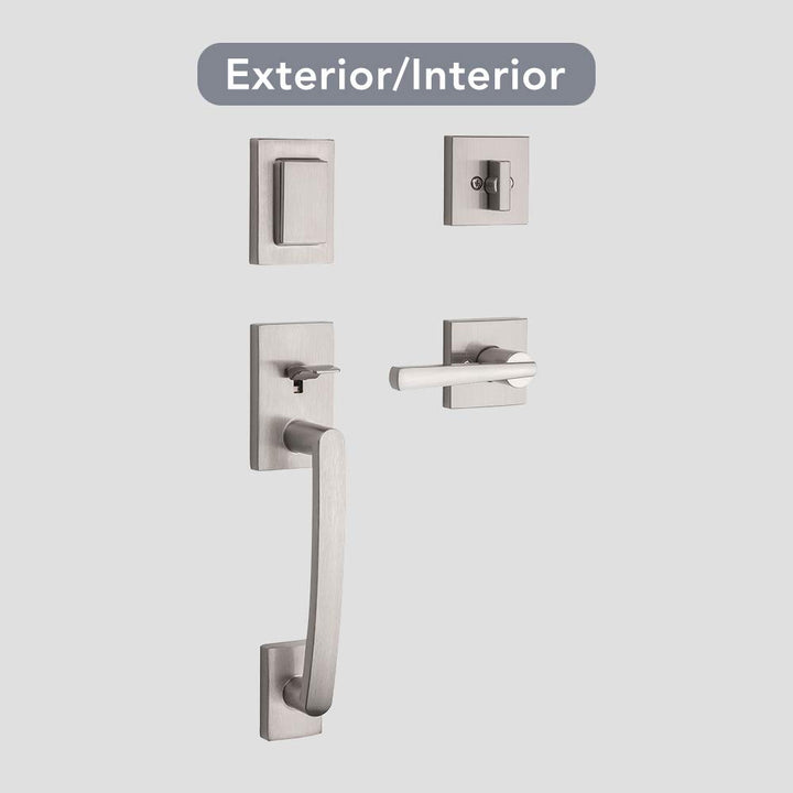 Baldwin Spyglass , Front Entry Handleset with Interior Lever, Featuring SmartKey Deadbolt Re-Key Technology and Microban Protection, in Satin Nickel